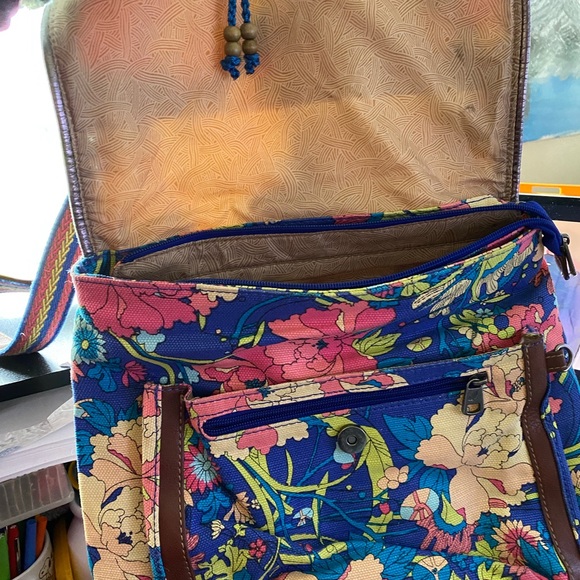 Sakroota Canvas Floral Flap Convertible Backpack Crossbody - Picture 3 of 7